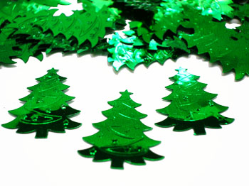 Christmas Tree Confetti, Metallic Green